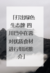 打出绿色生态牌 四川巴中在蓉对优质食材进行组团推介