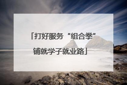 打好服务“组合拳” 铺就学子就业路