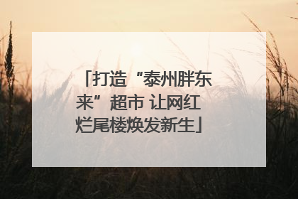 打造“泰州胖东来”超市 让网红烂尾楼焕发新生