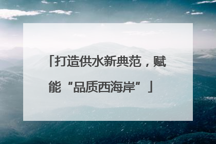 打造供水新典范，赋能“品质西海岸”