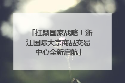 扛鼎国家战略！浙江国际大宗商品交易中心全新启航