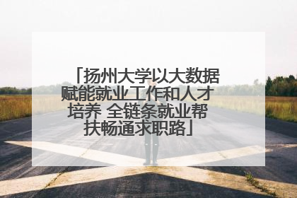 扬州大学以大数据赋能就业工作和人才培养 全链条就业帮扶畅通求职路