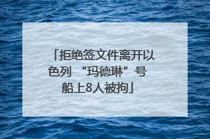 拒绝签文件离开以色列 “玛德琳”号船上8人被拘