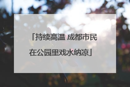 持续高温 成都市民在公园里戏水纳凉