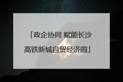 政企协同 赋能长沙高铁新城自贸经济圈