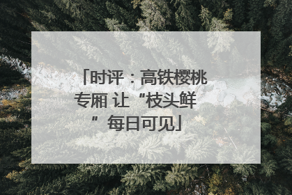 时评：高铁樱桃专厢 让“枝头鲜”每日可见