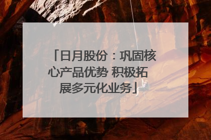 日月股份：巩固核心产品优势 积极拓展多元化业务