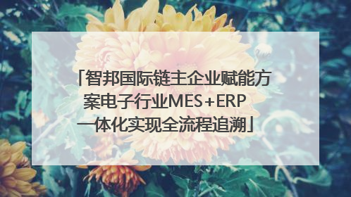 智邦国际链主企业赋能方案电子行业MES+ERP一体化实现全流程追溯