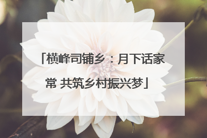 横峰司铺乡：月下话家常 共筑乡村振兴梦