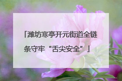 潍坊寒亭开元街道全链条守牢“舌尖安全”