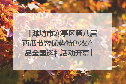 潍坊市寒亭区第八届西瓜节暨优势特色农产品全国巡礼活动开幕
