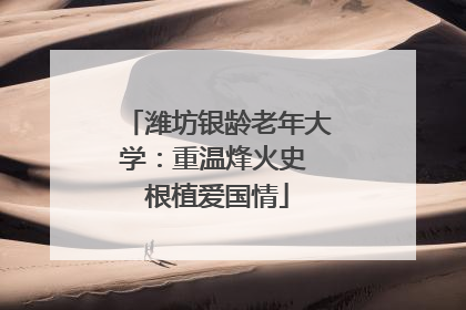 潍坊银龄老年大学：重温烽火史 根植爱国情