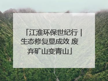 江淮环保世纪行｜生态修复显成效 废弃矿山变青山