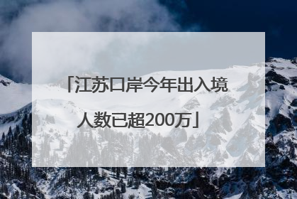 江苏口岸今年出入境人数已超200万