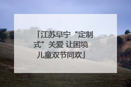江苏阜宁“定制式”关爱 让困境儿童双节同欢