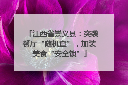 江西省崇义县：突袭餐厅“随机查”，加装美食“安全锁”