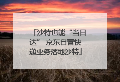 沙特也能“当日达” 京东自营快递业务落地沙特