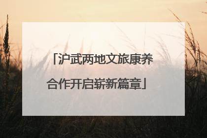 沪武两地文旅康养合作开启崭新篇章