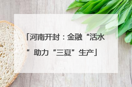 河南开封：金融“活水”助力“三夏”生产