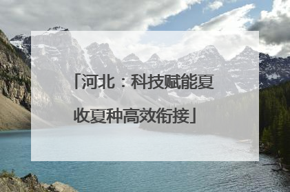 河北：科技赋能夏收夏种高效衔接