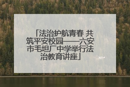 法治护航青春 共筑平安校园——六安市毛坦厂中学举行法治教育讲座