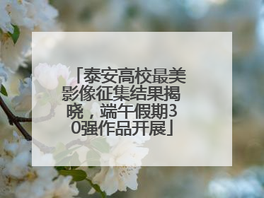 泰安高校最美影像征集结果揭晓，端午假期30强作品开展