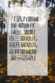 活力器械操 健康伴成长 襄阳市三原幼儿园开展幼儿花样器械操展示活动