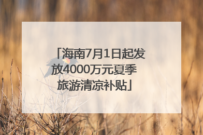 海南7月1日起发放4000万元夏季旅游清凉补贴