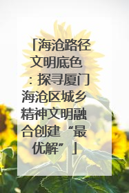 海沧路径 文明底色：探寻厦门海沧区城乡精神文明融合创建“最优解”