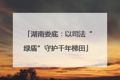 湖南娄底：以司法“绿盾”守护千年梯田