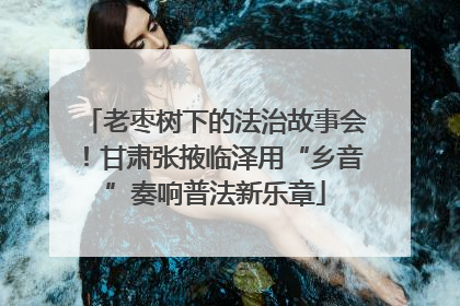 老枣树下的法治故事会！甘肃张掖临泽用“乡音”奏响普法新乐章