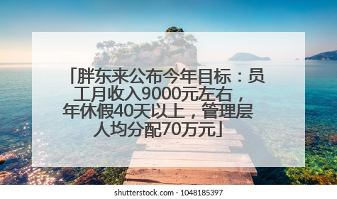 胖东来公布今年目标：员工月收入9000元左右，年休假40天以上，管理层人均分配70万元