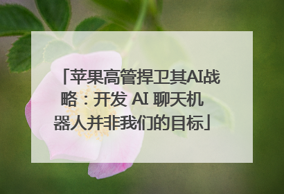 苹果高管捍卫其AI战略：开发 AI 聊天机器人并非我们的目标