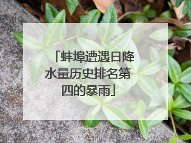 蚌埠遭遇日降水量历史排名第四的暴雨