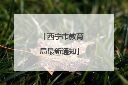 西宁市教育局最新通知