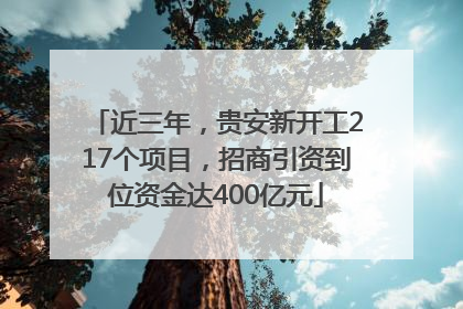 近三年，贵安新开工217个项目，招商引资到位资金达400亿元