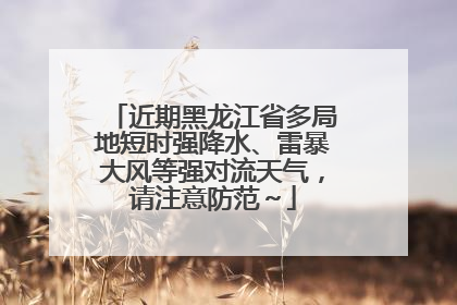 近期黑龙江省多局地短时强降水、雷暴大风等强对流天气，请注意防范～