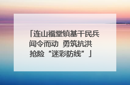 连山福堂镇基干民兵闻令而动  勇筑抗洪抢险“迷彩防线”