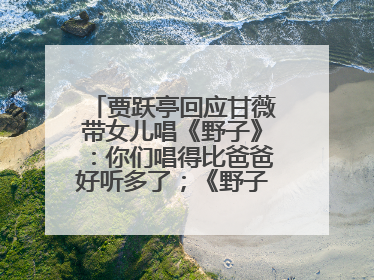 贾跃亭回应甘薇带女儿唱《野子》：你们唱得比爸爸好听多了；《野子》曾是贾跃亭“代表作”