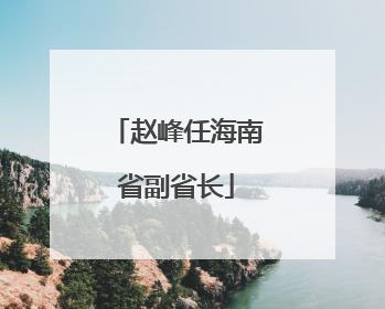 赵峰任海南省副省长