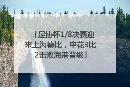 足协杯1/8决赛迎来上海德比，申花3比2击败海港晋级