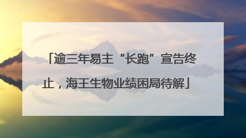 逾三年易主“长跑”宣告终止，海王生物业绩困局待解