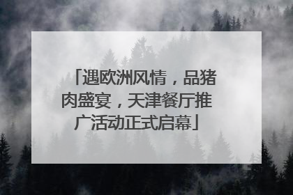 遇欧洲风情，品猪肉盛宴，天津餐厅推广活动正式启幕