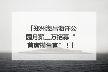 郑州海昌海洋公园月薪三万招募“首席摸鱼官”！