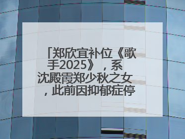 郑欣宜补位《歌手2025》，系沈殿霞郑少秋之女，此前因抑郁症停工两年