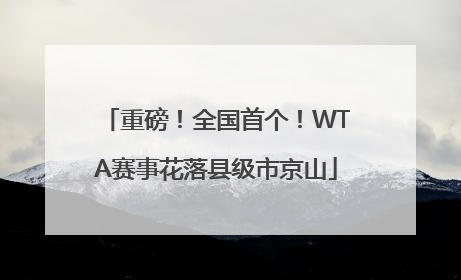 重磅！全国首个！WTA赛事花落县级市京山