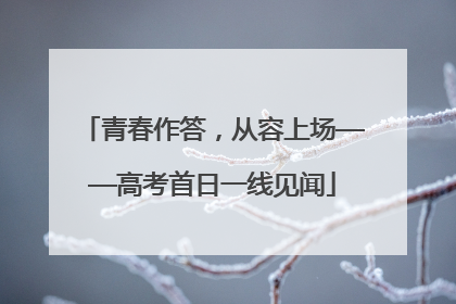 青春作答，从容上场——高考首日一线见闻