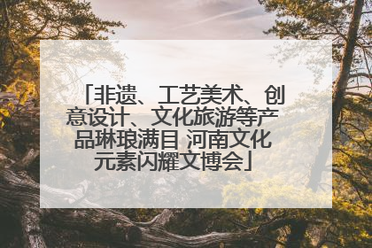 非遗、工艺美术、创意设计、文化旅游等产品琳琅满目 河南文化元素闪耀文博会