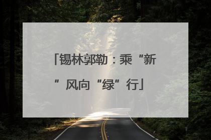锡林郭勒：乘“新”风向“绿”行