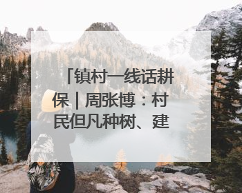 镇村一线话耕保｜周张博：村民但凡种树、建棚、盖房，都要向街道报批